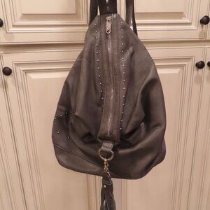 URBAN ORGINIALS Studded Tassel Gray Backpack Purse adjustable shoulder or xbody